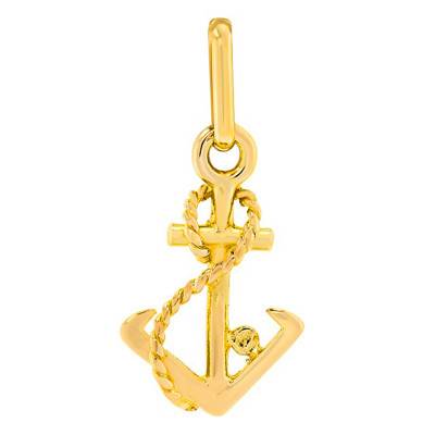 375/1000 or 750/1000 Yellow Gold Anchor Pendant - Lucas Lucor
