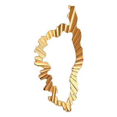 Pendentif Corse Striée Or Jaune 750 - Lucas Lucor