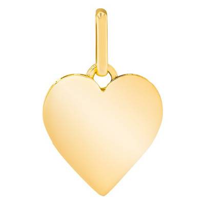 Yellow Gold Simple Heart Pendant, 375 or 750 - Lucas Lucor