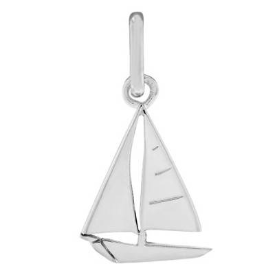 375/1000 White Gold or 750/1000 White Gold Sailboat Pendant - Lucas Lucor