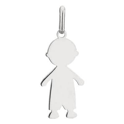 750/1000 White Gold Little Boy Silhouette Pendant - Lucas Lucor