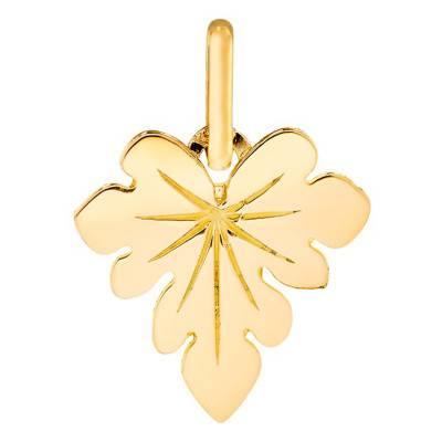 750 Yellow Gold Vine Leaf Pendant - Lucas Lucor