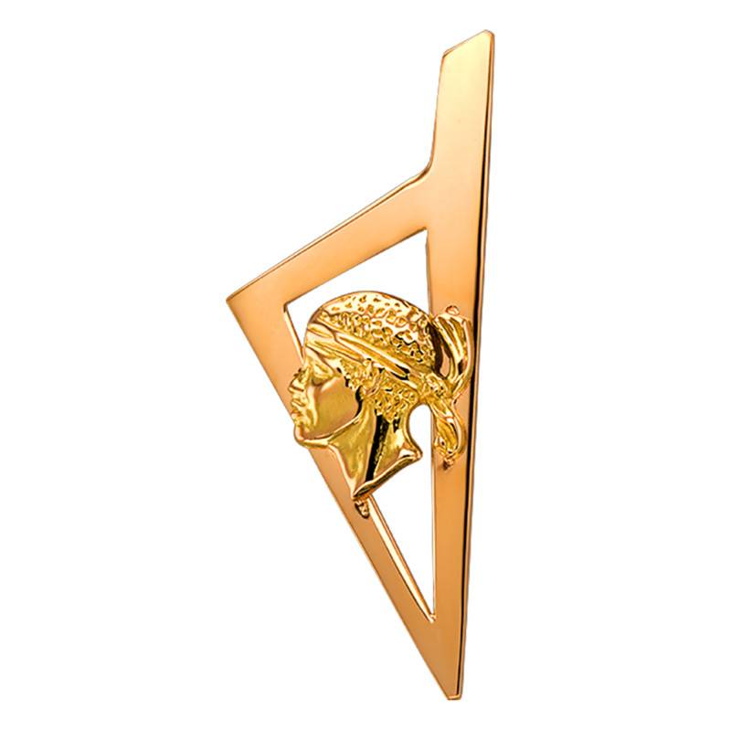 750 Yellow Gold Corsica Moorish Head Pendant, 31 x 12 mm - Lucas Lucor