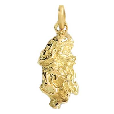 750/1000 Yellow Gold Nugget Pendant - Lucas Lucor