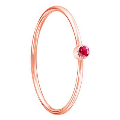 Lonely Star 750/1000 Rose Gold & Ruby 0.02 ct Ring - Ocarat
