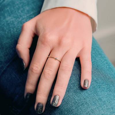 Bague Lonely Star Or Rose 750, Saphir 0,02 ct - Ocarat
