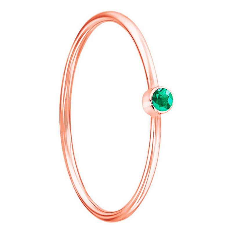 750 Rose Gold & Emerald 0.02 ct Lonely Star Ring - Ocarat