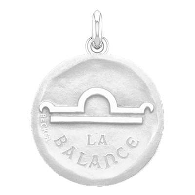 Médaille Zodiaque Signe de la Balance Argent, Diamètre 19 mm - Becker