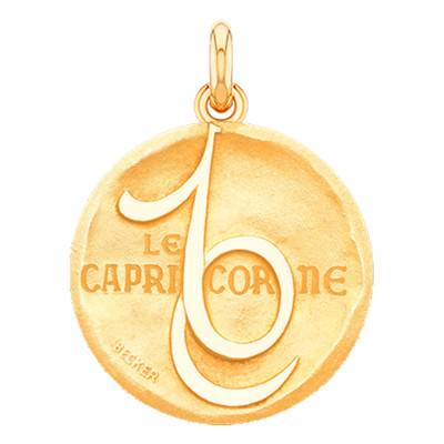 Médaille Zodiaque Signe du Capricorne Or Jaune 750, 15 mm à 22 mm - Becker