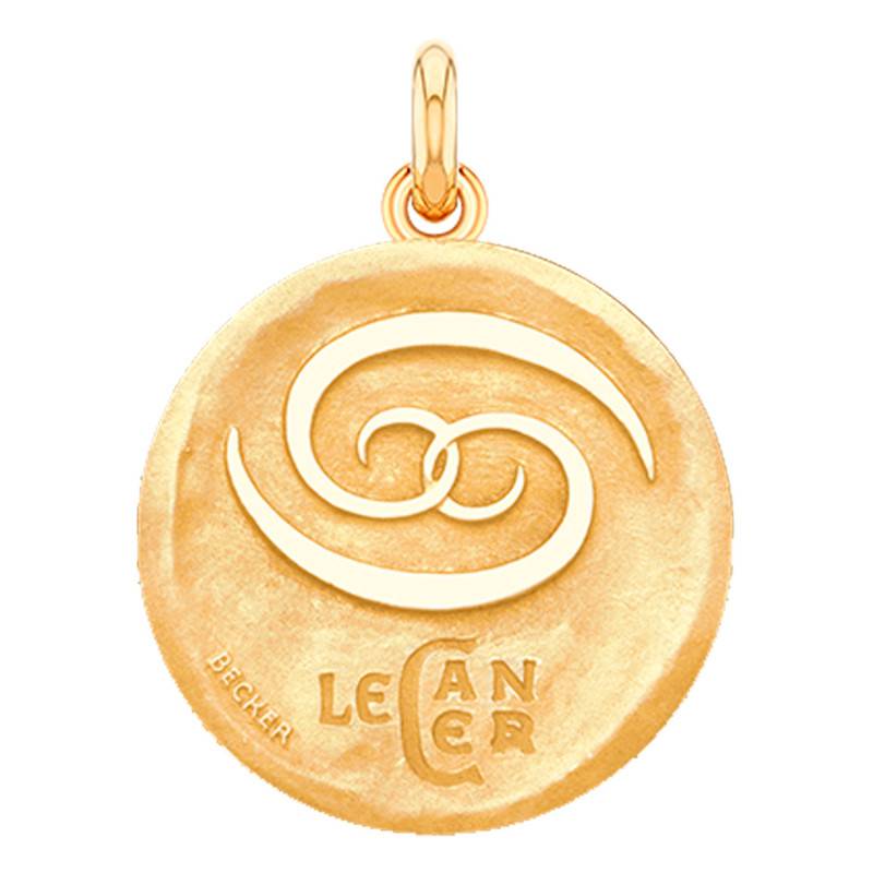 750/1000 Yellow Gold Cancer Zodiac Sign Medal, Diameter 15 mm to 22 mm - Becker