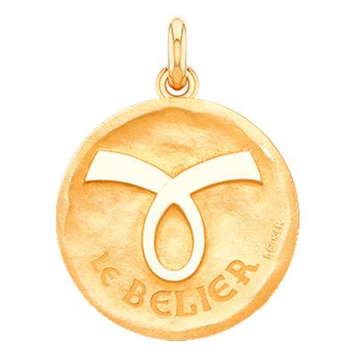 Médaille Zodiaque avec Signe du Bélier Or Jaune 750, Diamètre 15 mm à 22 mm - Becker