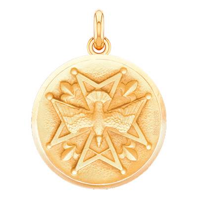 Becker Solid Huguenot Medal 750/1000 Yellow Gold, Diameter 15 mm to 22 mm - Becker