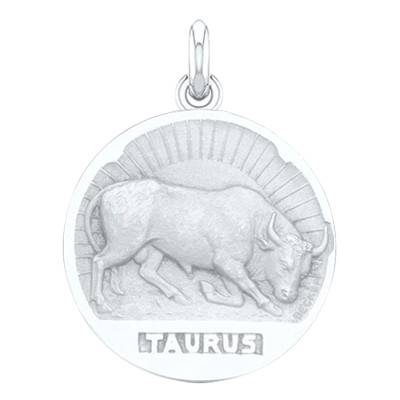 Médaille Zodiaque Signe du Taureau en Argent, Diamètre 19 mm - Becker