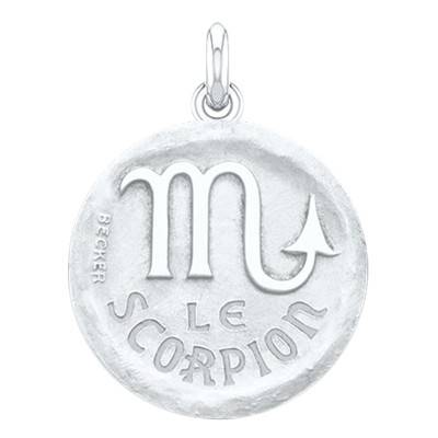 Médaille Zodiaque Signe du Scorpion Argent, Diamètre 19 mm - Becker