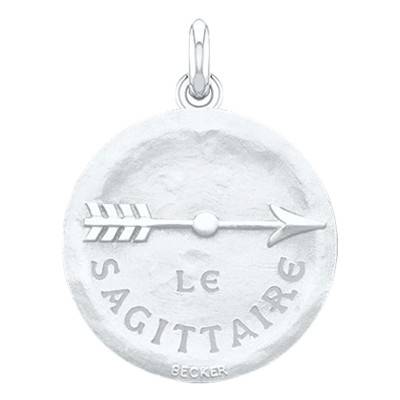 Médaille argent Signe du Sagittaire, Diamètre 19 mm - Becker