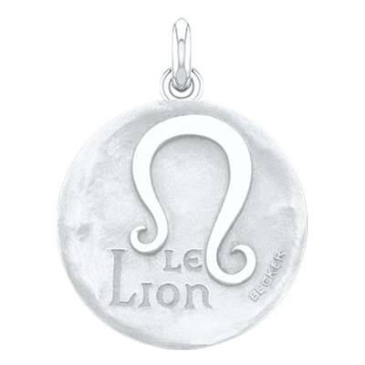Médaille Signe du Lion en Argent 925, Diamètre 19 mm - Becker