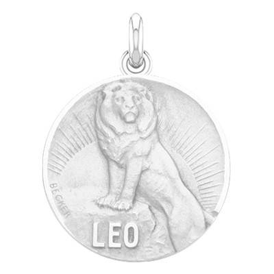 Médaille Zodiaque Signe du Lion Argent, Diamètre 19 mm - Becker