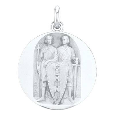 Médaille Zodiaque Signe des Gémeaux en Argent, Diamètre 19 mm - Becker