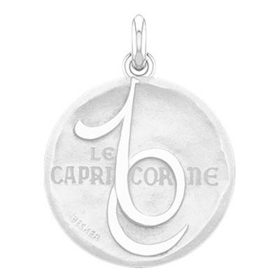 Médaille Zodiaque Signe du Capricorne Argent, Diamètre 19 mm - Becker