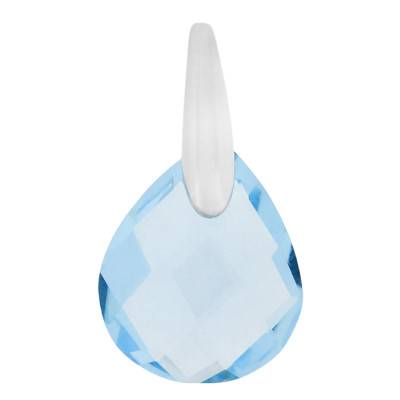 Pendentif Goutte Bleue, Or Blanc 750 - Les Valentines