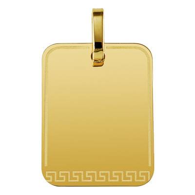 Customizable Greek Motif Yellow Gold Pendant - Argyor
