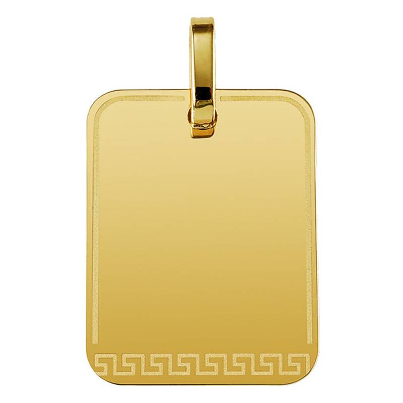 Customizable Greek Motif Yellow Gold Pendant - Argyor