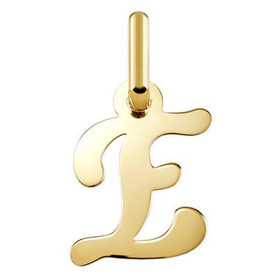 750 Yellow Gold Letter E Pendant - Argyor