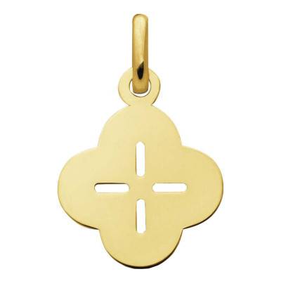 750/1000 Yellow Gold Openwork Clover Pendant, 13 x 13 mm - Augis