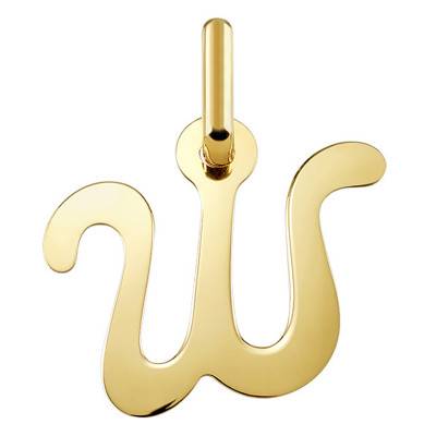 750/1000 Yellow Gold Letter W Pendant - Argyor
