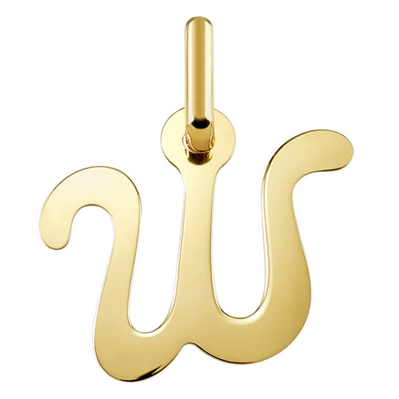 750/1000 Yellow Gold Letter W Pendant - Argyor