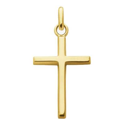 Pendentif Croix Fil Carré, Or Jaune 750, 12x18 mm - Augis