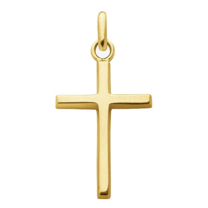 750 Yellow Gold Square Wire Cross Pendant, Dimensions 12 x 18 mm - Augis