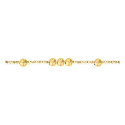 750/1000 Yellow Gold Bead Bracelet, 17 cm - Lucas Lucor
