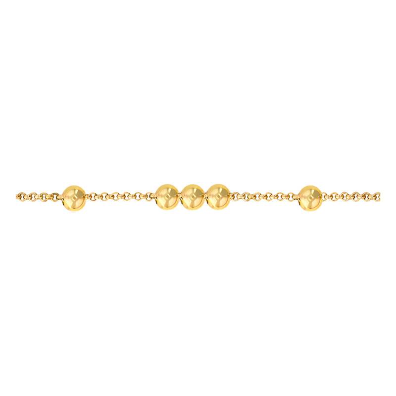 750/1000 Yellow Gold Bead Bracelet, 17 cm - Lucas Lucor