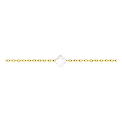 18K 750/1000 Yellow Gold Clover Bracelet 17 cm - Lucas Lucor