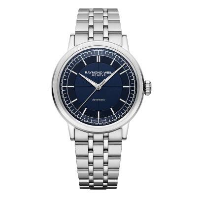 Montre Millesime Automatique 39.5 mm Seconde Centrale Bleue - Raymond Weil