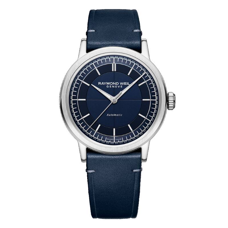 Millesime Central Seconds 39 mm Watch - Blue Dial - Raymond Weil