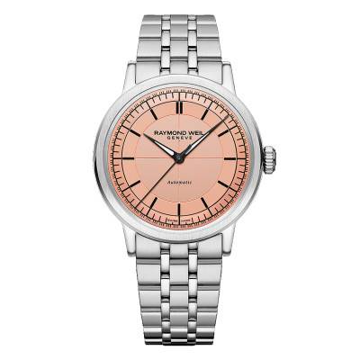 Millesime Central Seconds 39 mm Watch - Salmon Dial - Raymond Weil