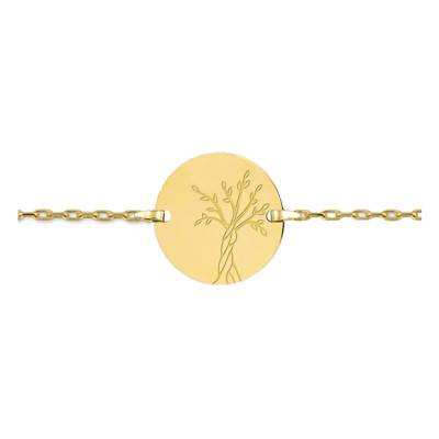 750 18K Yellow Gold Tree of Life Charm Bracelet, Length 12 cm to 14 cm - Lucas Lucor