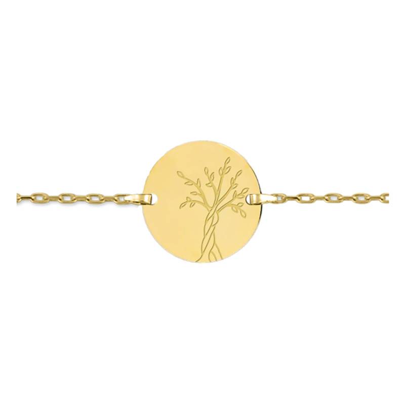 750 18K Yellow Gold Tree of Life Charm Bracelet, Length 12 cm to 14 cm - Lucas Lucor