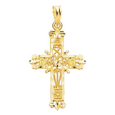 Croix Filigrane Or Jaune 750 29 mm - Lumiosa