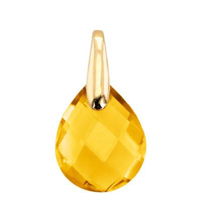 Pendentif Poire Orange, Or Jaune 750 & Citrine - Les Valentines