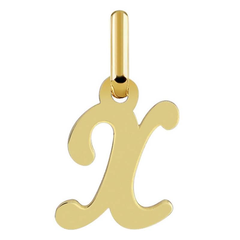 750/1000 Yellow Gold Letter X Pendant - Argyor