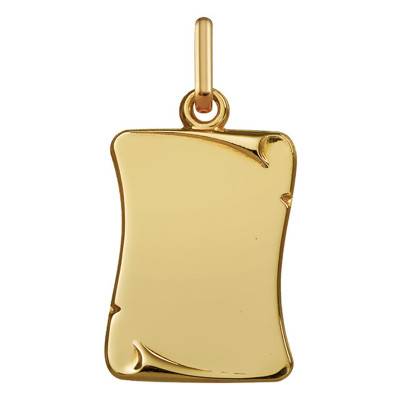 Pendentif parchemin simple Or Jaune 750 - Argyor