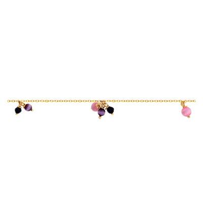 750/1000 Yellow Gold & Multicolor Stone Six Bracelet, 17 cm Length - Lucas Lucor