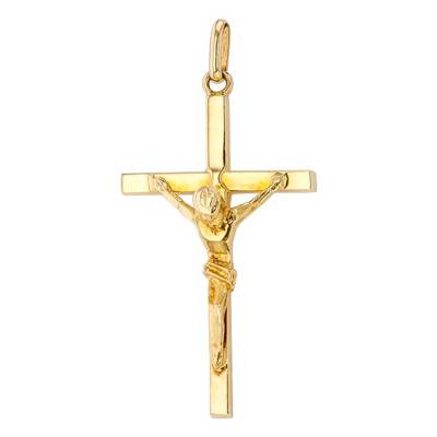 Christ en Croix Fine Or Jaune 375 - Vandona