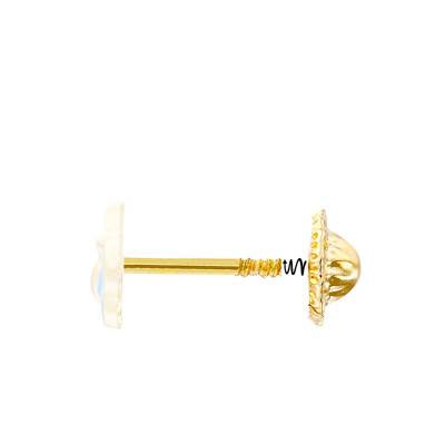 Boucles d'oreilles couronne email & or jaune - Bambins