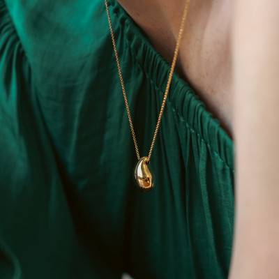 Yellow Gold-Plated Bold Élégance Drop Necklace, Length 45 cm to 50 cm, Width 1.50 mm - KE2281-413-39 - Thomas Sabo