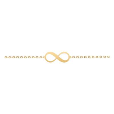 18K Yellow Gold Cable Chain Infinity Bracelet, Adjustable 18 cm - Lucas Lucor