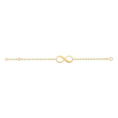 18K Yellow Gold Cable Chain Infinity Bracelet, Adjustable 18 cm - Lucas Lucor